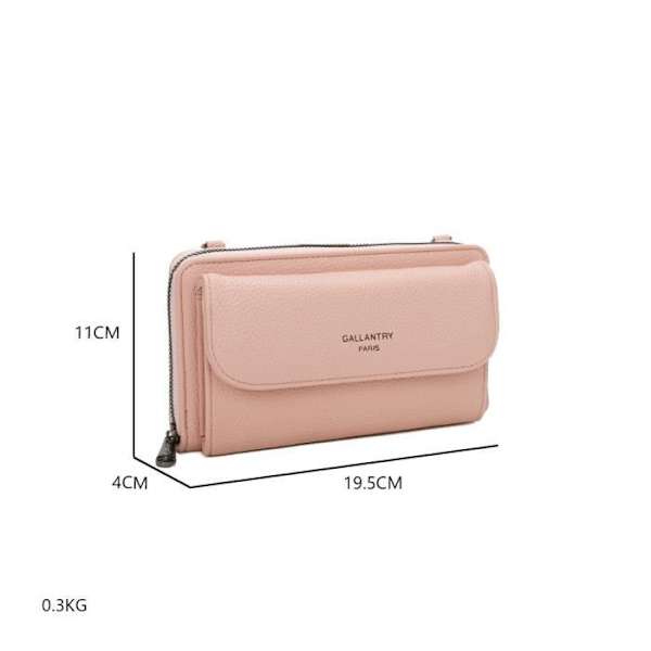 Sød Gallantry Pink Læder Wallet Skuldertaske - GALLANTRY - Blød - Punglås Rosa