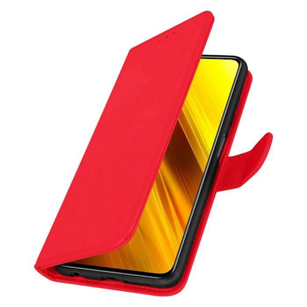 Fodral - AVIZAR - Xiaomi Poco X3 - Heltäckande röd - Stödfunktion - Kortfack Röd