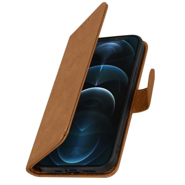 Apple iPhone 12 Pro Max skyddsfodral med korthållare Stativ Funktion Brun Brun