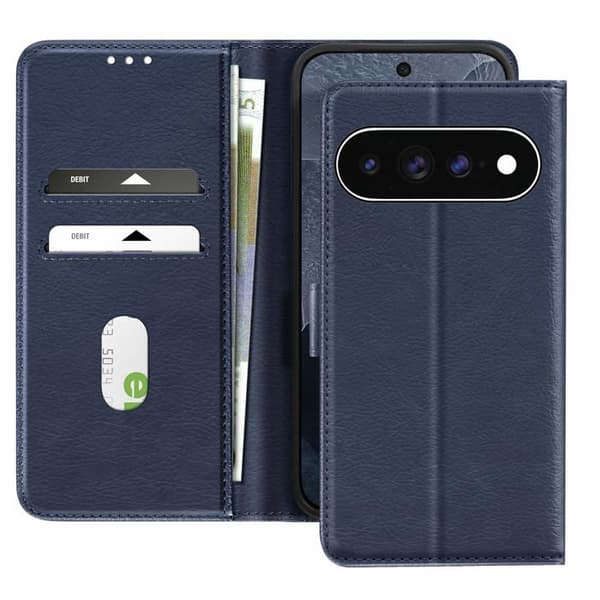 Plånboksfodral för Pixel 11 Pro XL Chesterfield-serien med Stödfunktion Mörkblå Blå