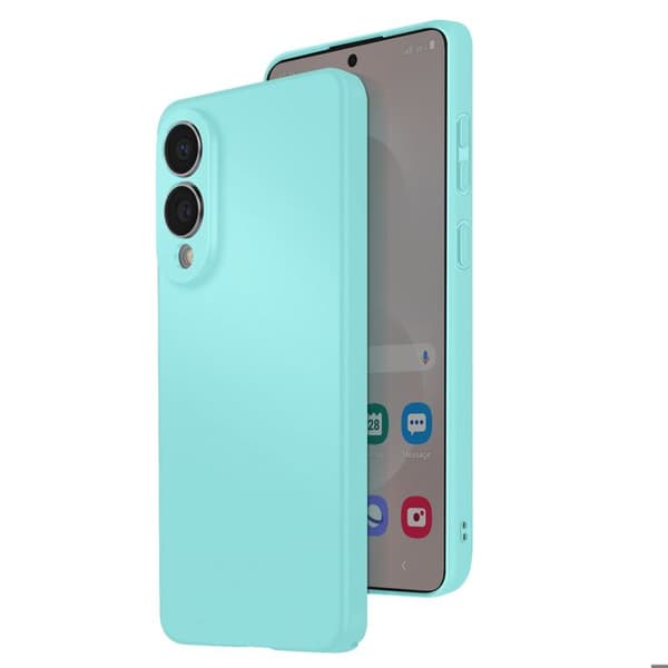 Coque för Galaxy S25 Edge Soft-Touch i Halvhårt Turkos Blå