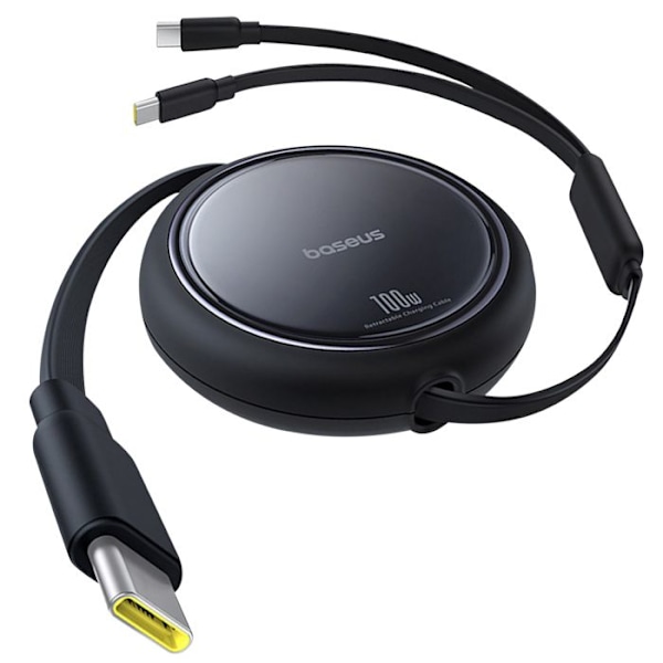 Baseus Musta 2x USB-C 100W Nopea Lataus ja Tiedonsiirto Laajennuskaapeli