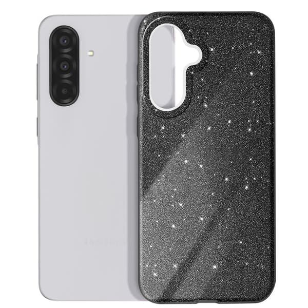 Cover til Galaxy A37 Bi-Materiale Design og Glitrende Finish Sort Svart