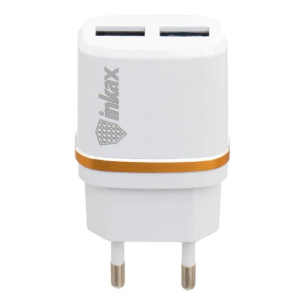 Nätladdare - INKAX - Inkax - 2x USB-portar - Snabbladdning - Vit Vit