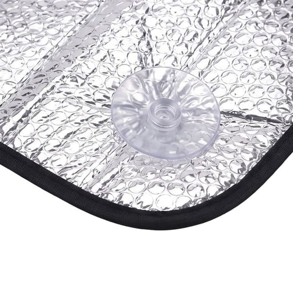 Solskydd med isolerande bubblor för vindruta 130x60cm silver Grå