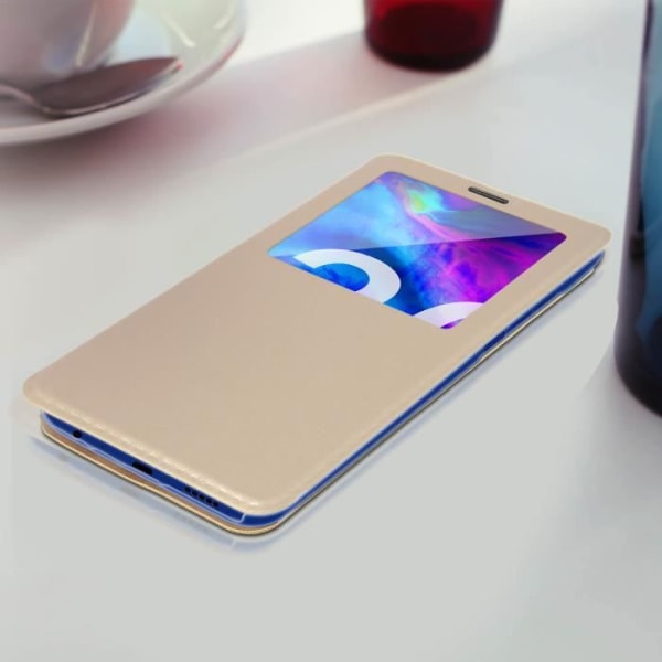 Honor 20 Lite Case Cover Translucent Window Stand Video Guld Gul