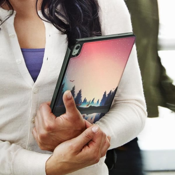 Hus - Apple - iPad Air 2020 - Mønster Skov Orange - Eco-læder - Video/Keyboard Støtte Orange