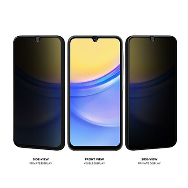 Hærdet glas 2.5D til Samsung Galaxy A16 4G / 5G Privacy Ultra Modstandsdygtig Eiger Sort gennemsigtig Svart