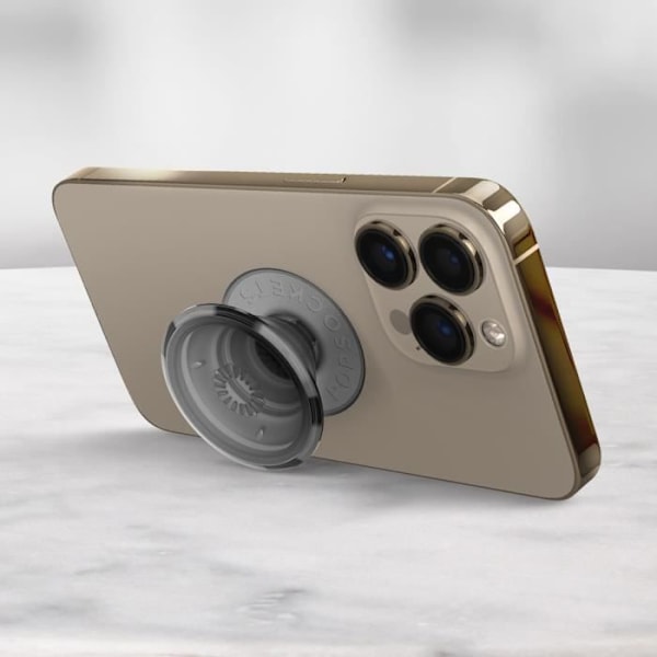 Telefonaccessory - POPSOCKETS - PopGrip - Sort Translucent - Ultra-let - Sammenklappelig genomskinlig svart