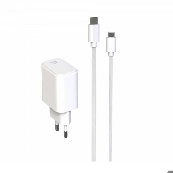 USB-C PD 20W 1,5m Jaym Valkoinen seinälaturi USB-C-kaapelilla Vit