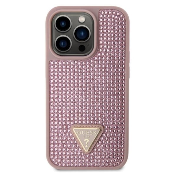 Bagcover til iPhone 15 Pro pyntet med små sten Guess rose Rosa