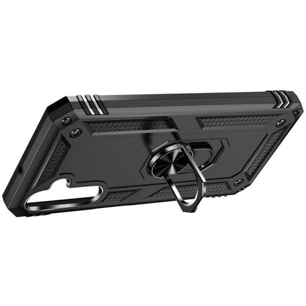 Coque til Samsung Galaxy A05s - Hybride - Sort - Holdering - Videostøtte - Stødabsorberende Svart