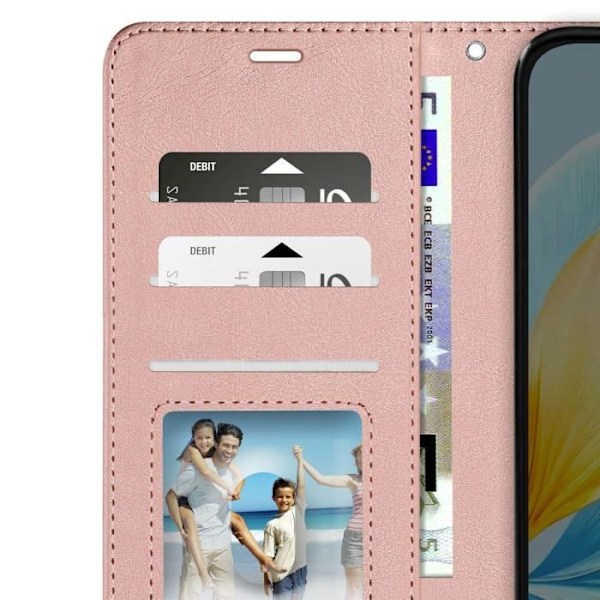 Fodral för Honor 200 Lite - MAYAXESS - Plånboksställsfunktion med handledsrem - Rosa Rosa