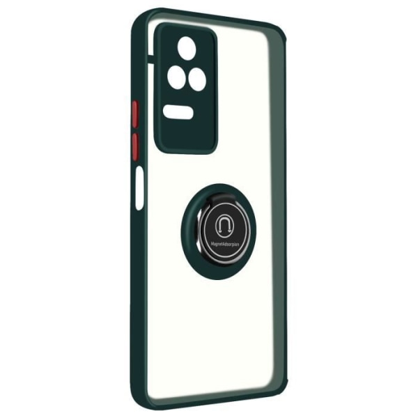 Xiaomi Poco F4 5G Fodral Bi-material Metal Ring Video Support grön