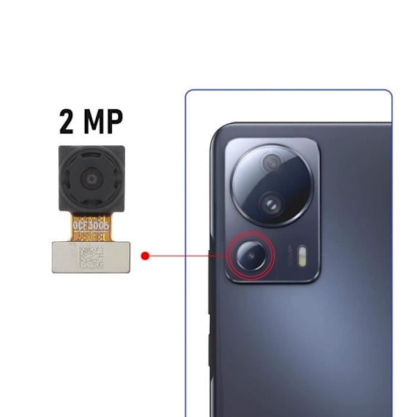 Makroobjektiv til bagkamera til Xiaomi 13 Lite 5G 2MP Sort Svart