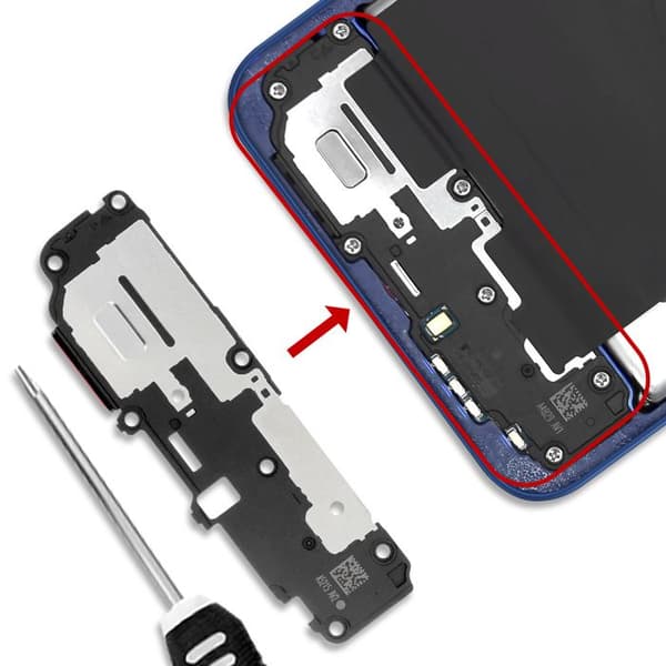 Original Ekstern Højttaler Nederst til Galaxy S25 Plus Service Pack Samsung Sort / Sølv Svart