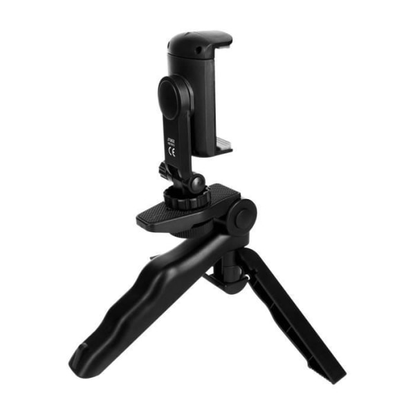 Mini stativ til Smartphone 2i1 Ultra Stabil Roterende Selfie Monopod LinQ Sort