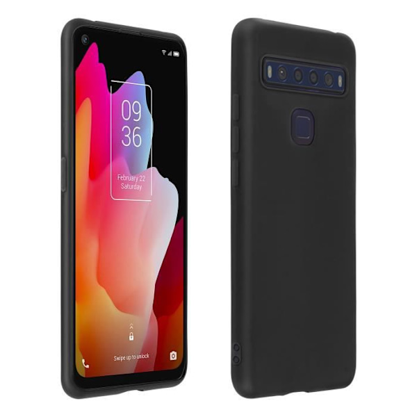 Coque - AVIZAR - TCL 10L - Silikon Gel Flexibel - Stötskydd - Ultra-Tunn Svart Svart
