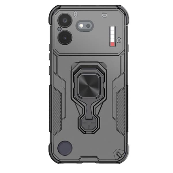 Cover til Nothing Phone 4b med roterende ring og støttefunktion sort Svart