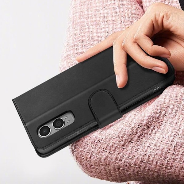 Kotelo OnePlus Nord CE4 Lite Flip Wallet -tukivideolle, musta Svart