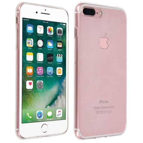 Coque - Apple - iPhone 7 Plus / 8 Plus - Silikoni geeli - Ultra-ohut - Läpinäkyvä Transparent