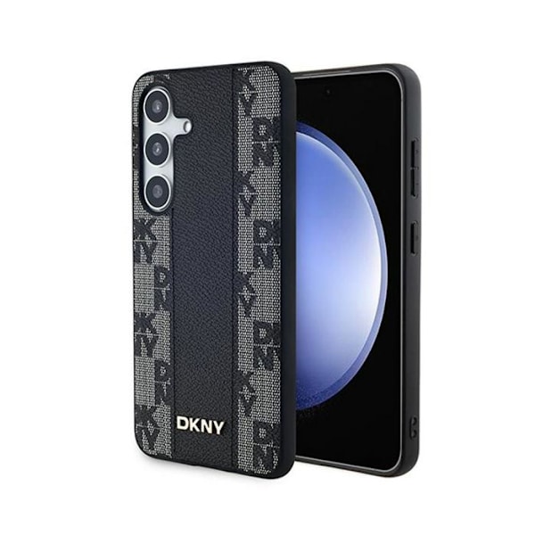 DKNY Checkered Leather Mono Pattern MagSafe - Suojakuori Samsung Galaxy S24+:lle (musta)