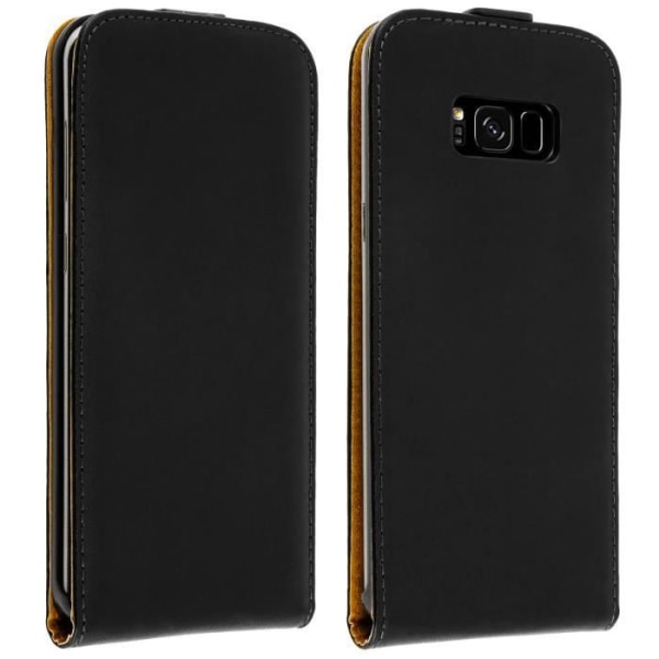 Housse Clapet Vertical Læder - AVIZAR - Samsung Galaxy S8 Plus - Fuld beskyttelse - Sort - Klap Svart
