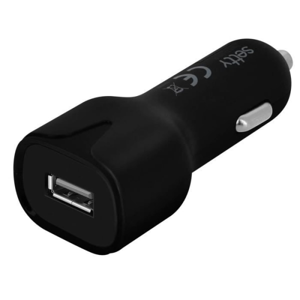 USB-tupakansytyttimen laturi 2.4A pikalataus + 1m mikro-USB-kaapeli Setty Black