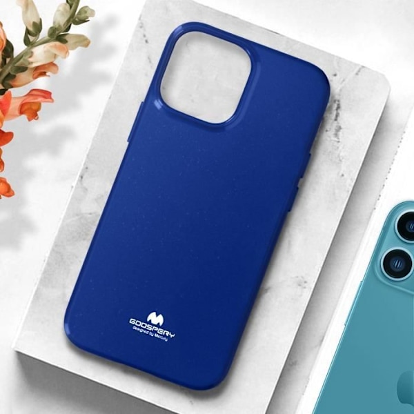 Coque iPhone 13 Pro Max - MERCURY - Fleksibel Silikone Gel - Blank Effekt - Stødbeskyttelse Midnattsblå