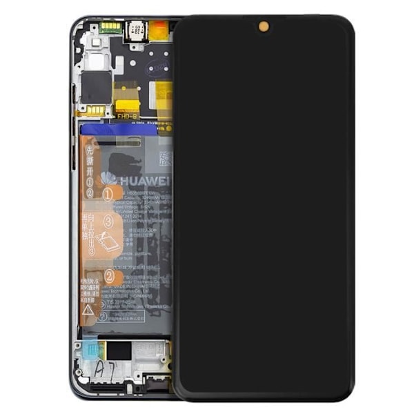 Block Komplett Huawei P30 Lite LCD Display Batteri 3340 mAh Original Svart Svart