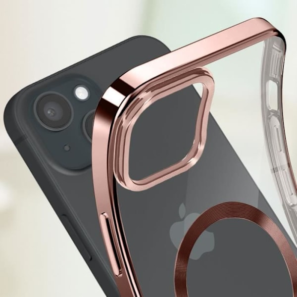 MagSafe Fodral för iPhone 15 Plus - AVIZAR - Rosa Chrome Contour - Silikon - Kameraskydd Rosa