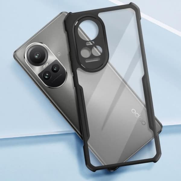 Coque - Classic Bump - Oppo Reno 10/10 Pro - Hård - Transparent - Hållbart skydd Svart