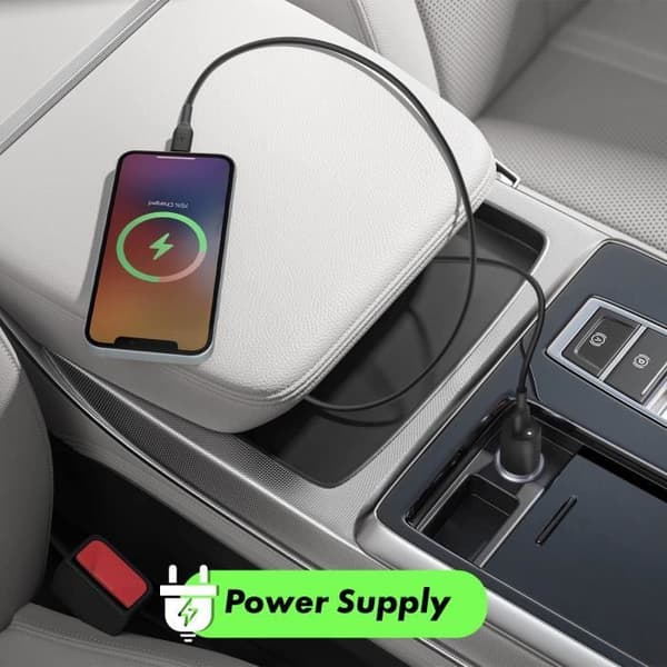 USB-C biloplader - BELKIN - BoostCharge - 30W - Lightning kabel 1m - Sort Svart