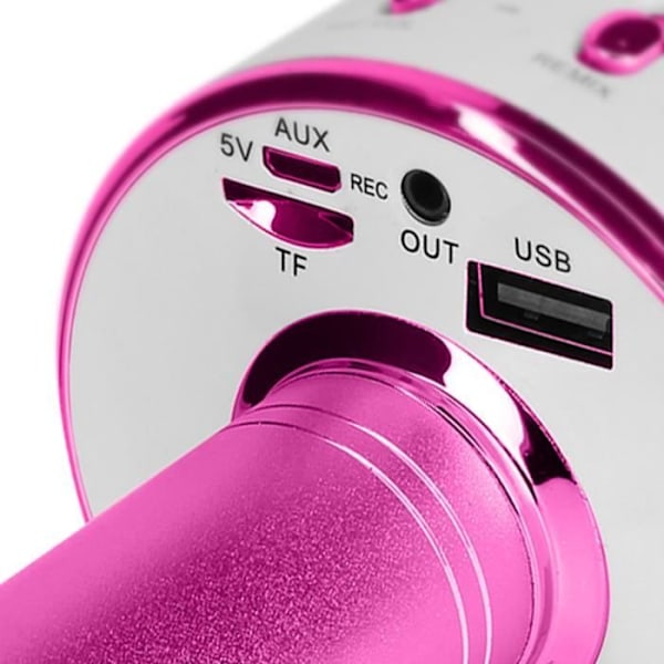 Mikro Karaoke Bluetooth Högtalare med inbyggda multifunktionsknappar Fuchsia Rosa