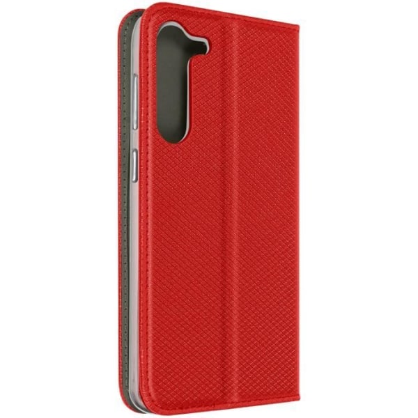 Fodral till Samsung S23 Plus Magnetic Flip Card Hållare Smart Collection röd