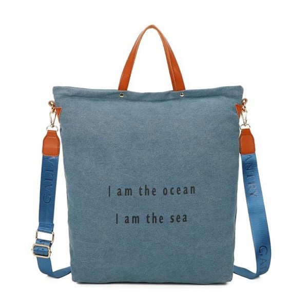 Seabag Denim Tote Handväska - GALLANTRY - Blå - Axelrem - A4-format Blå