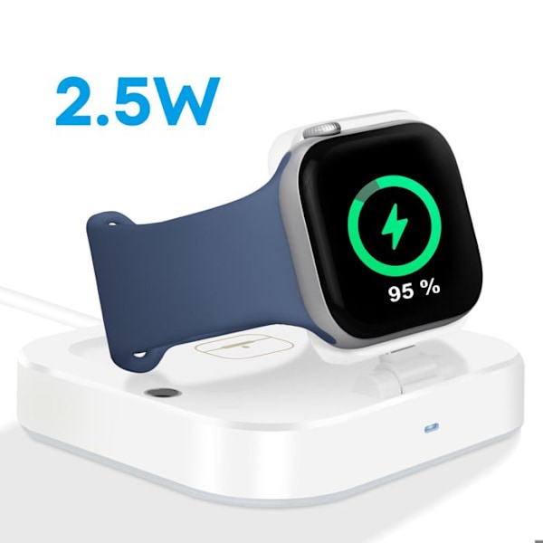 Langaton USB-C latausasema älypuhelimille, Apple Watchille, Hoko-kuulokkeille Valkoinen