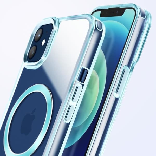 Coque - MagSafe - iPhone 12 Pro - Crystal Farve - Blå - Anti-gulning Blå