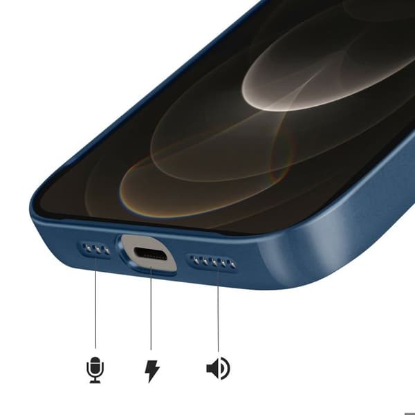 Cover til iPhone 12 Pro Max Kompatibel med MagSafe Mat AG Glas Mørkeblå Blå