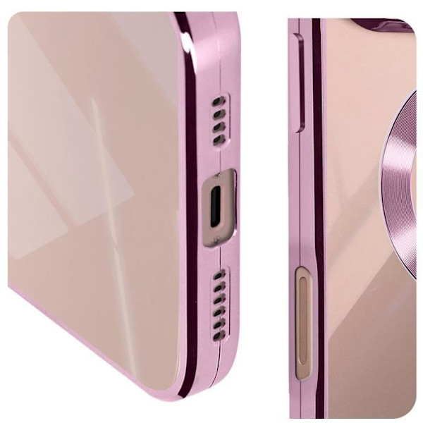 Glam Series Fodral till iPhone 16 Pro Max Stötsäker Rosa - AVIZAR - Halvstyvt - Syntet - Smidigt Rosa