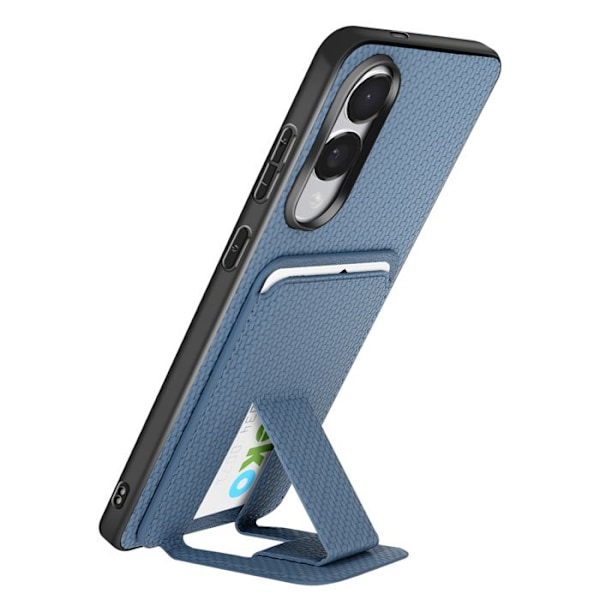 Coque i Carbon för Samsung S25 Edge Silikon Kortfack Stöd Blå Carbon Blå