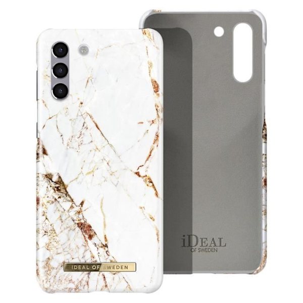 Fodral till Samsung S21 Plus Marbled Luxury Ultra Thin Carrara Gold iDeal of Sweden White