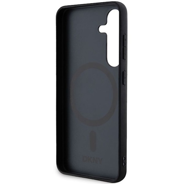 Sags Samsung Galaxy S24 Plus - DKNY Lædermønster Metal Logo MagSafe (DKHMS24MPSHRPSK) - Sort
