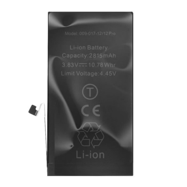 Batteri til Apple iPhone 12 og 12 Pro 2815mAh - AVIZAR - BAT-COMP-IP12 - Sort - Lithium Ion - 3,85 V Svart
