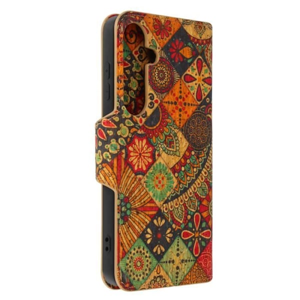 Taske til Samsung Galaxy S24 - AVIZAR - Flip Wallet Support Bohemian Design Multicolor Flerfärgad