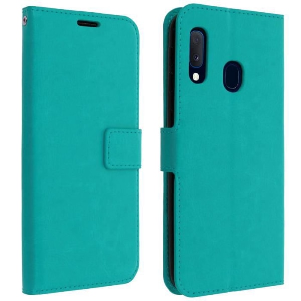 Hus för Samsung Galaxy A20e - Vintage - Turkosblå - Mjuk - Magnetisk - Videostativ Turkos