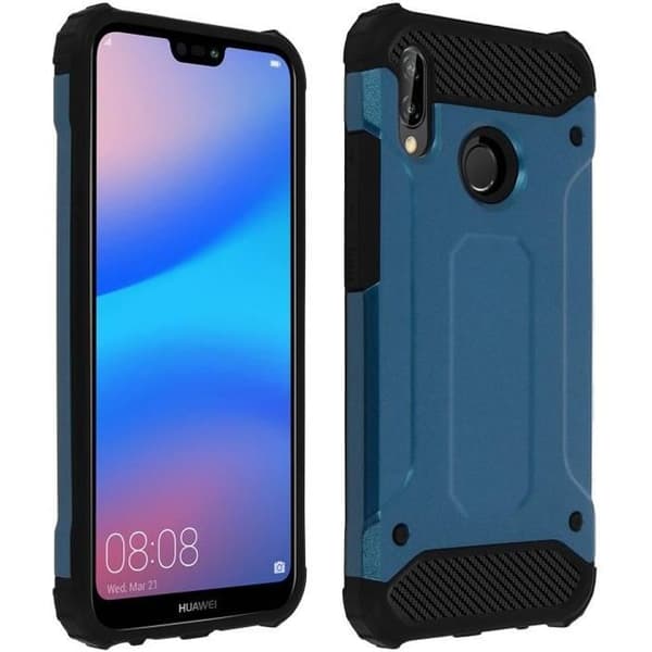 Coque - AVDIS - Huawei P20 Lite - Stødabsorberende - Stødtestet op til 1,8m - Bi-materiale design Midnattsblå, svart