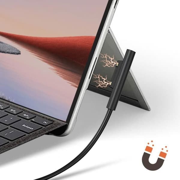 60 W verkkolaturi Microsoft Surface Pro 9 Surface Pro 8:lle ja Surface Pro 7:lle Svart