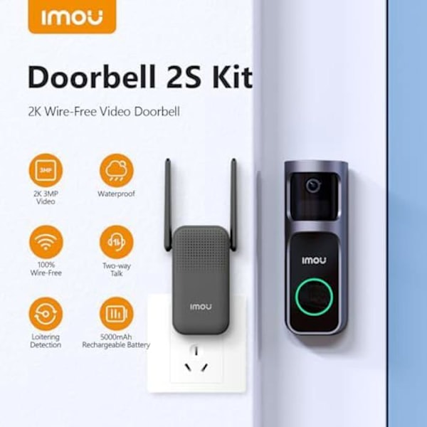 Timbre Video - IMOU - Timbre 2S - 2K-kamera - Rörelsedetektering - IR Night Vision