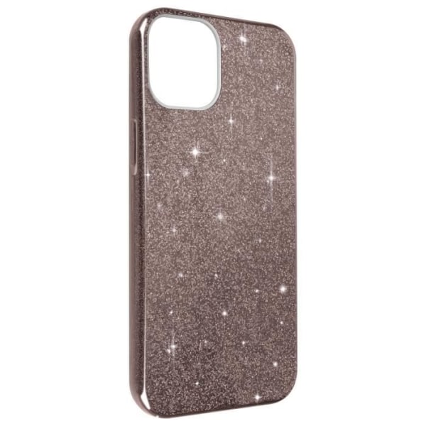iPhone 14 Avtagbart Glitter Halvstyvt silikonfodral Rosa